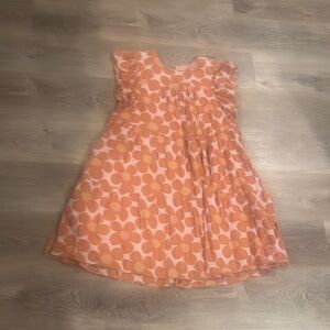 Orange ruffle sleeve dress